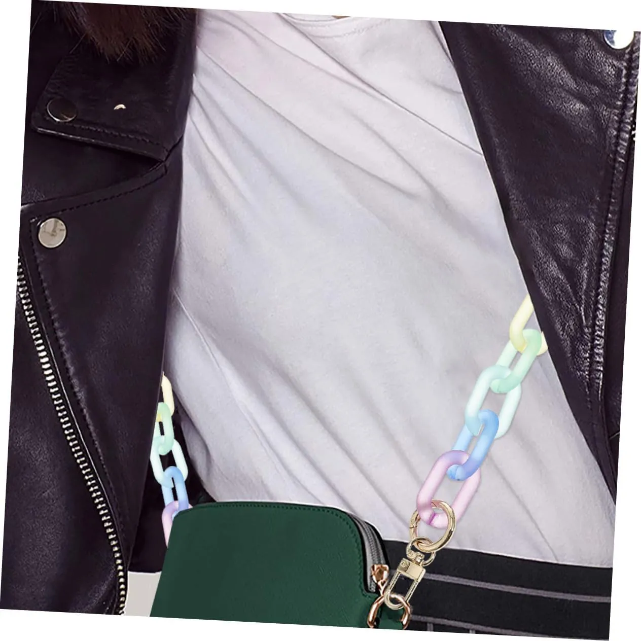 NUOBESTY 2pcs Replacement Chain Bag Strap Handbag Chain Strap Crossbody Bag Resin Accessory