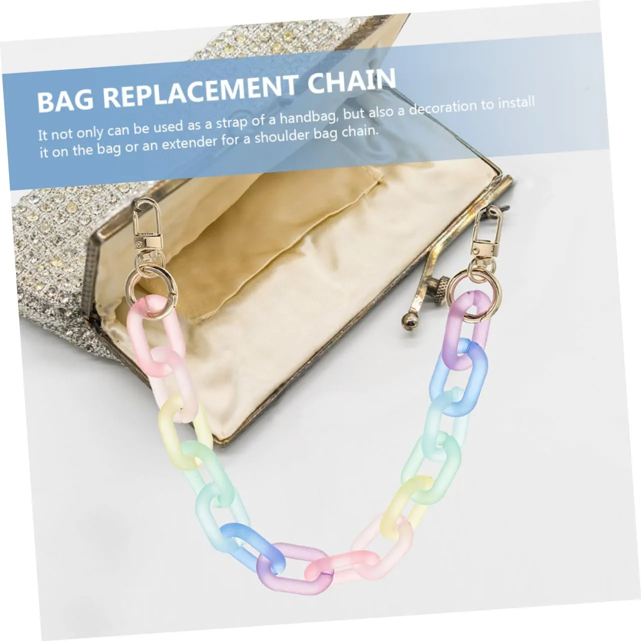 NUOBESTY 2pcs Replacement Chain Bag Strap Handbag Chain Strap Crossbody Bag Resin Accessory