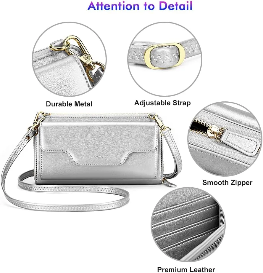 nuoku Crossbody Bags, Wristlet Wallets, Small Clutch Purses - Cell Phone & RFID Wallet for Women