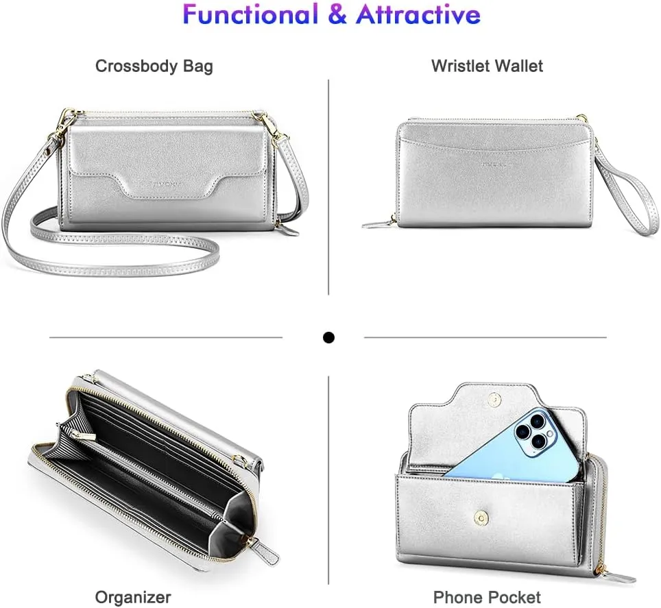 nuoku Crossbody Bags, Wristlet Wallets, Small Clutch Purses - Cell Phone & RFID Wallet for Women