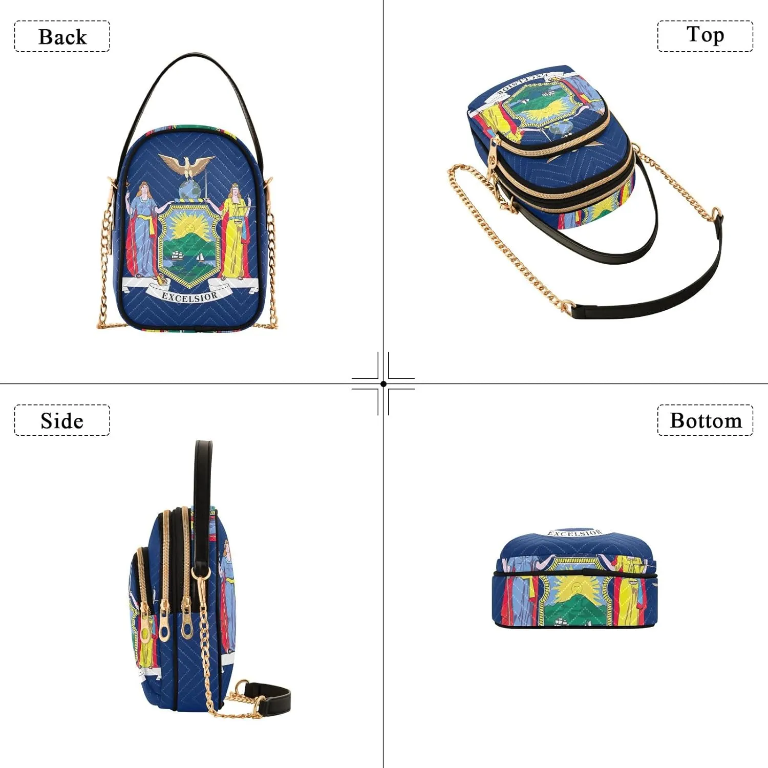 ODAWA New York State Flag Small Shoulder Bags for Women Crossbody Woman Crossbody Bag, Quilted Crossbody Bags for Women