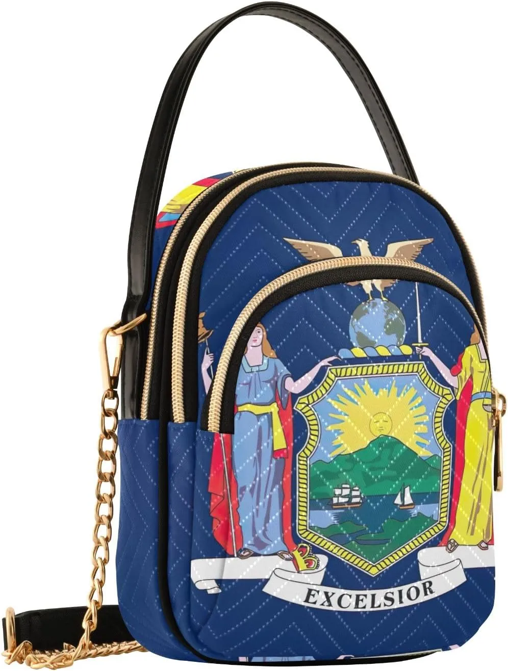ODAWA New York State Flag Small Shoulder Bags for Women Crossbody Woman Crossbody Bag, Quilted Crossbody Bags for Women