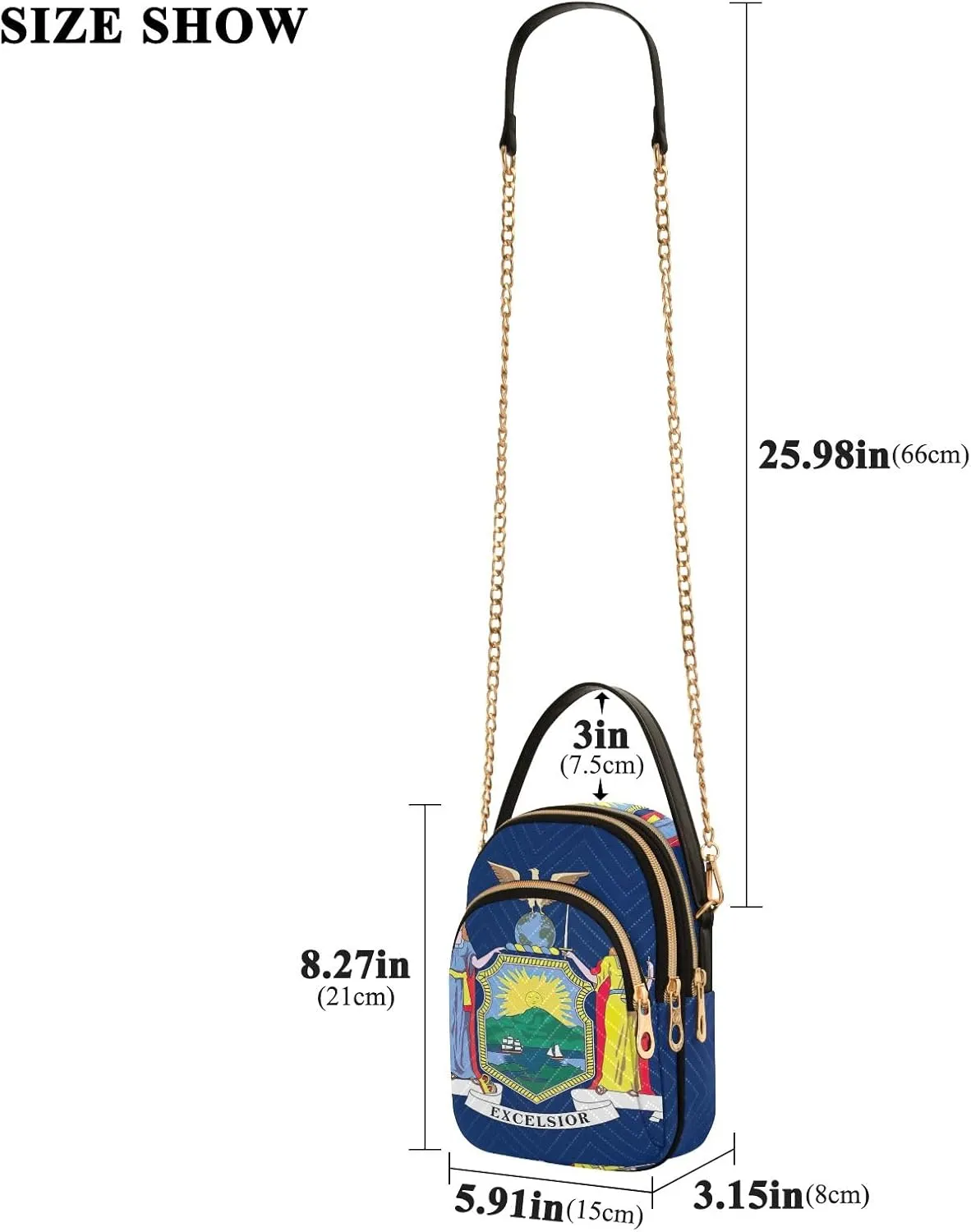 ODAWA New York State Flag Small Shoulder Bags for Women Crossbody Woman Crossbody Bag, Quilted Crossbody Bags for Women