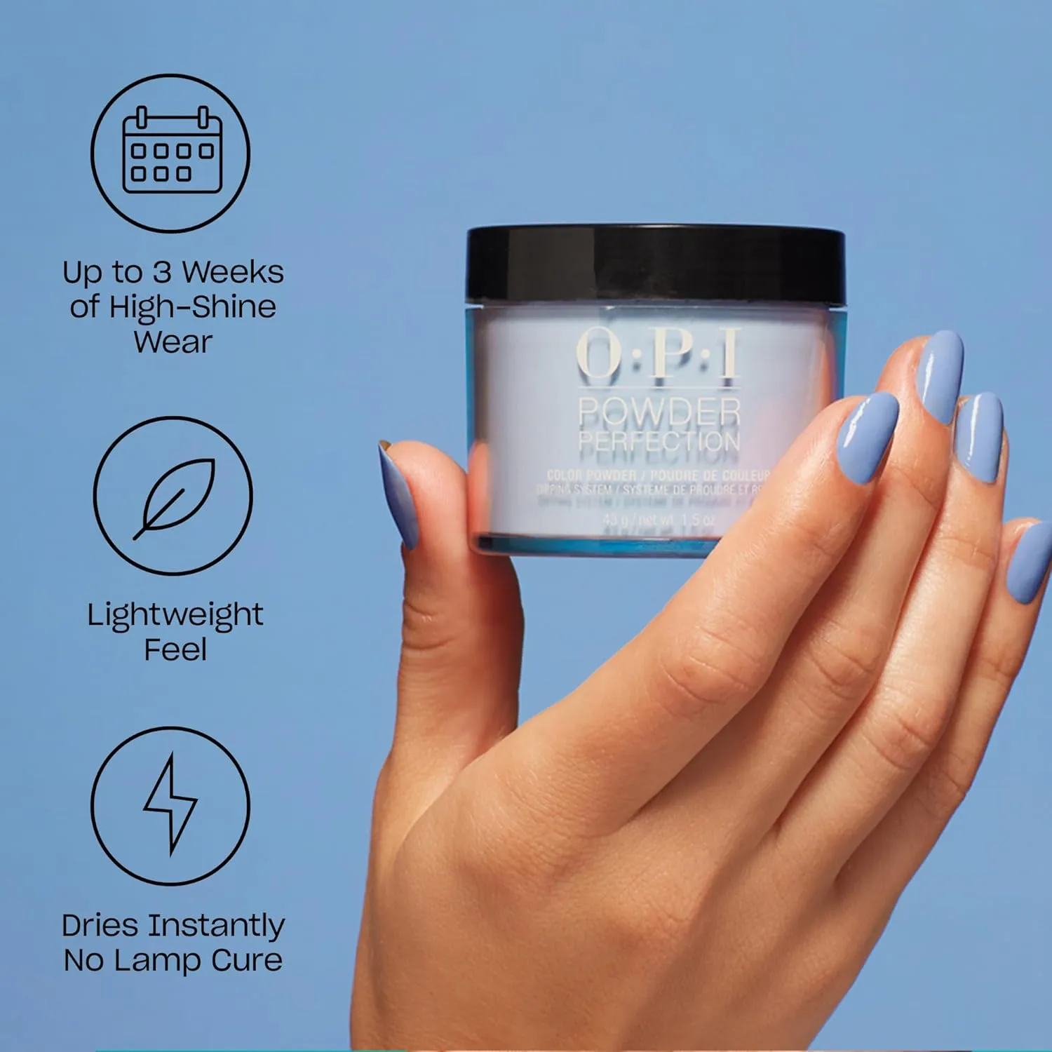 OPI Powder Perfection Dipping Powder | Opaque Metallic Finish Salon Nail Dipping Powder | Metallic Mega Mix Collection