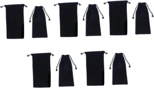 ORFOFE 10pcs Portable Drawstring Storage Pouch Bags for Jewelry Watches and Accessories Black Multifunctional Pouches for Organizing and Travel