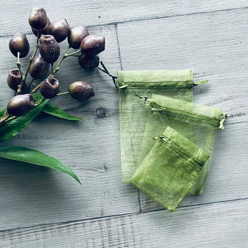 Organza Bag Army Green - Large