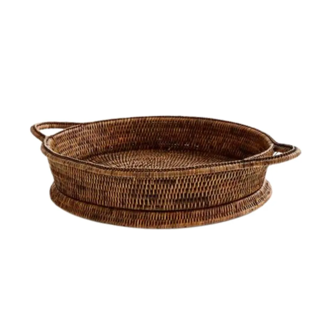Oval Tray With Side Handles | Antique