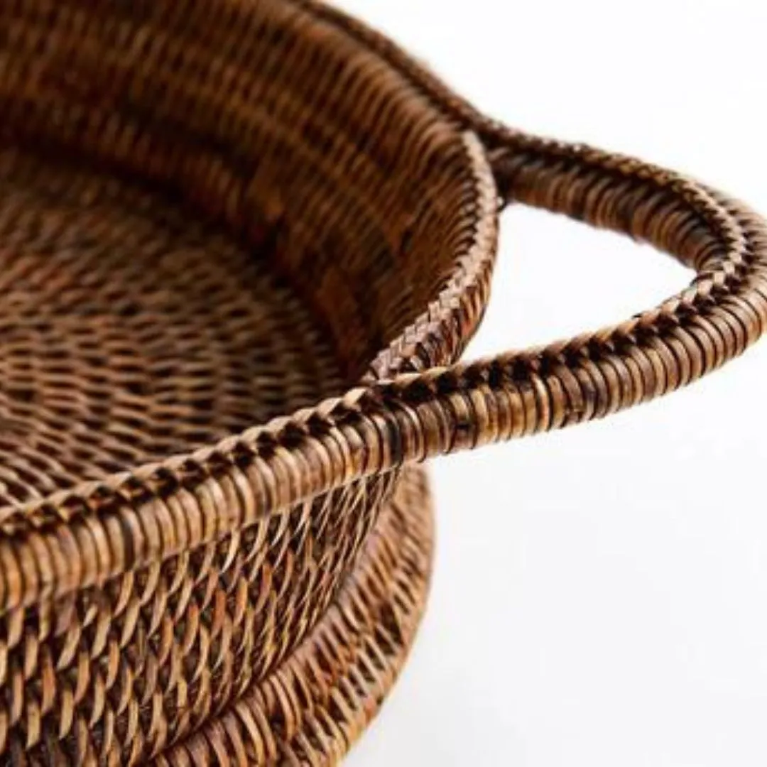 Oval Tray With Side Handles | Antique