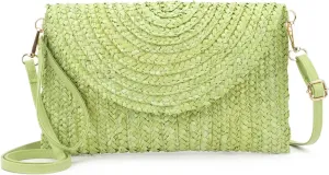 Oweisong Straw Purses for Women Summer Beach Straw s Clutch Purses Crossbody Bag Handmade Women Envelope Handbag Wallet