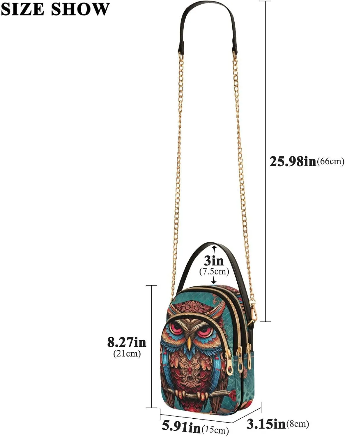 Owl in the Blue Women Crossbody Bags, Lightweight Crossbody Bag Small Handbags for Women Crossbody