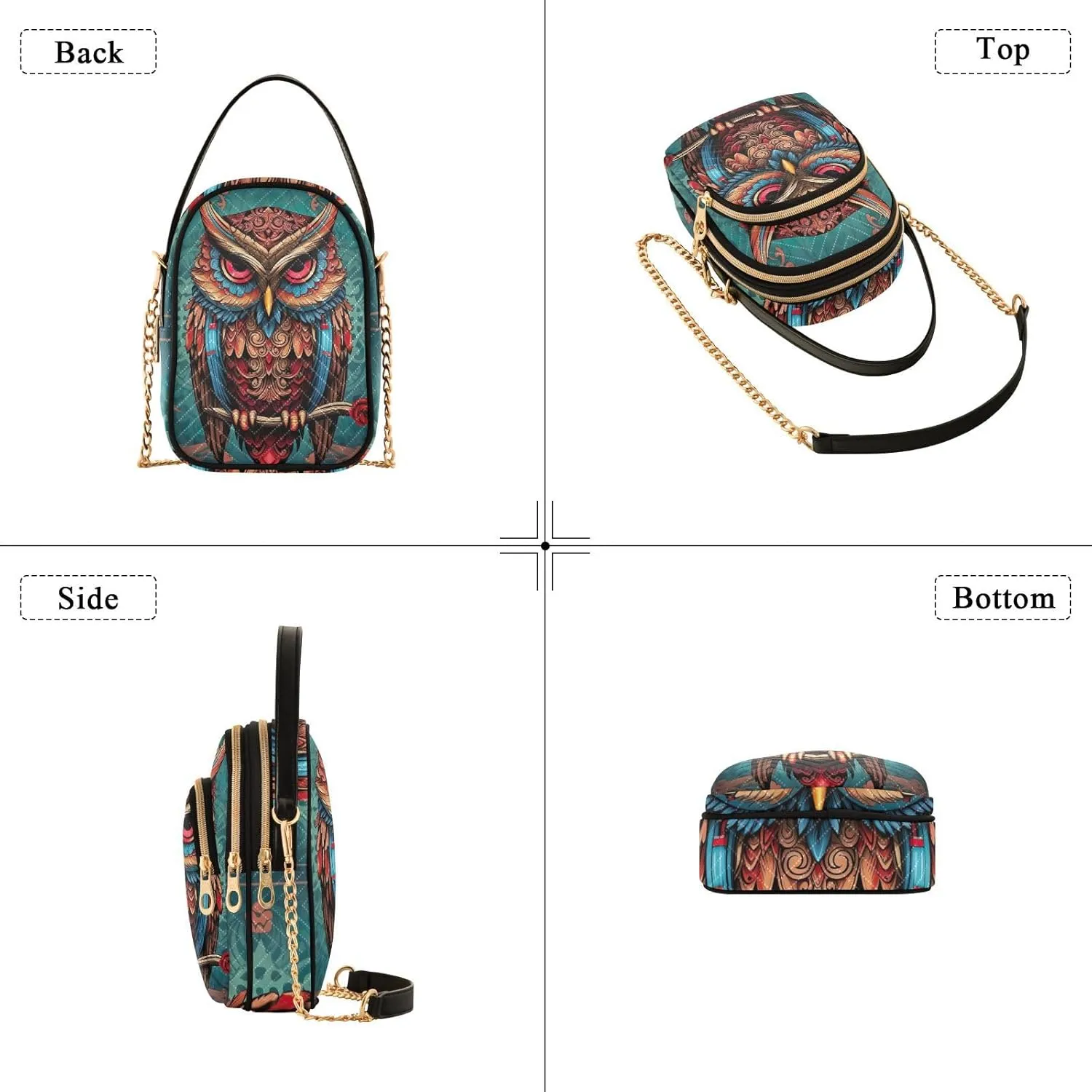 Owl in the Blue Women Crossbody Bags, Lightweight Crossbody Bag Small Handbags for Women Crossbody