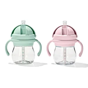 OXO Tot Transitions Straw Cup with Handles 6 oz. - Opal and Blossom - 2 Pack