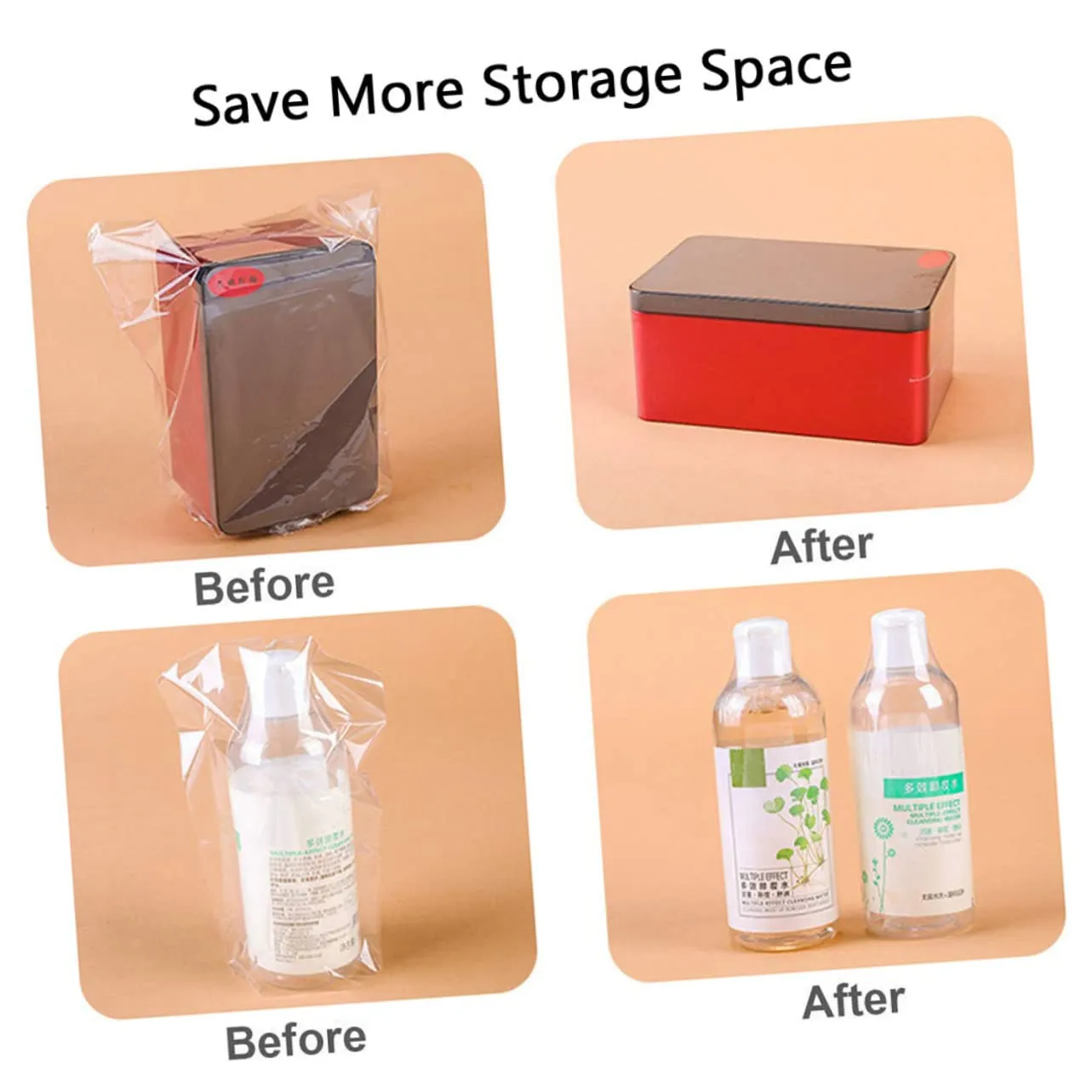 Packaging Heat Shrink Bags 200 Pcs Sealable Shrinkage Cellophane Bags Pof Film Easy to Use for Home DIY