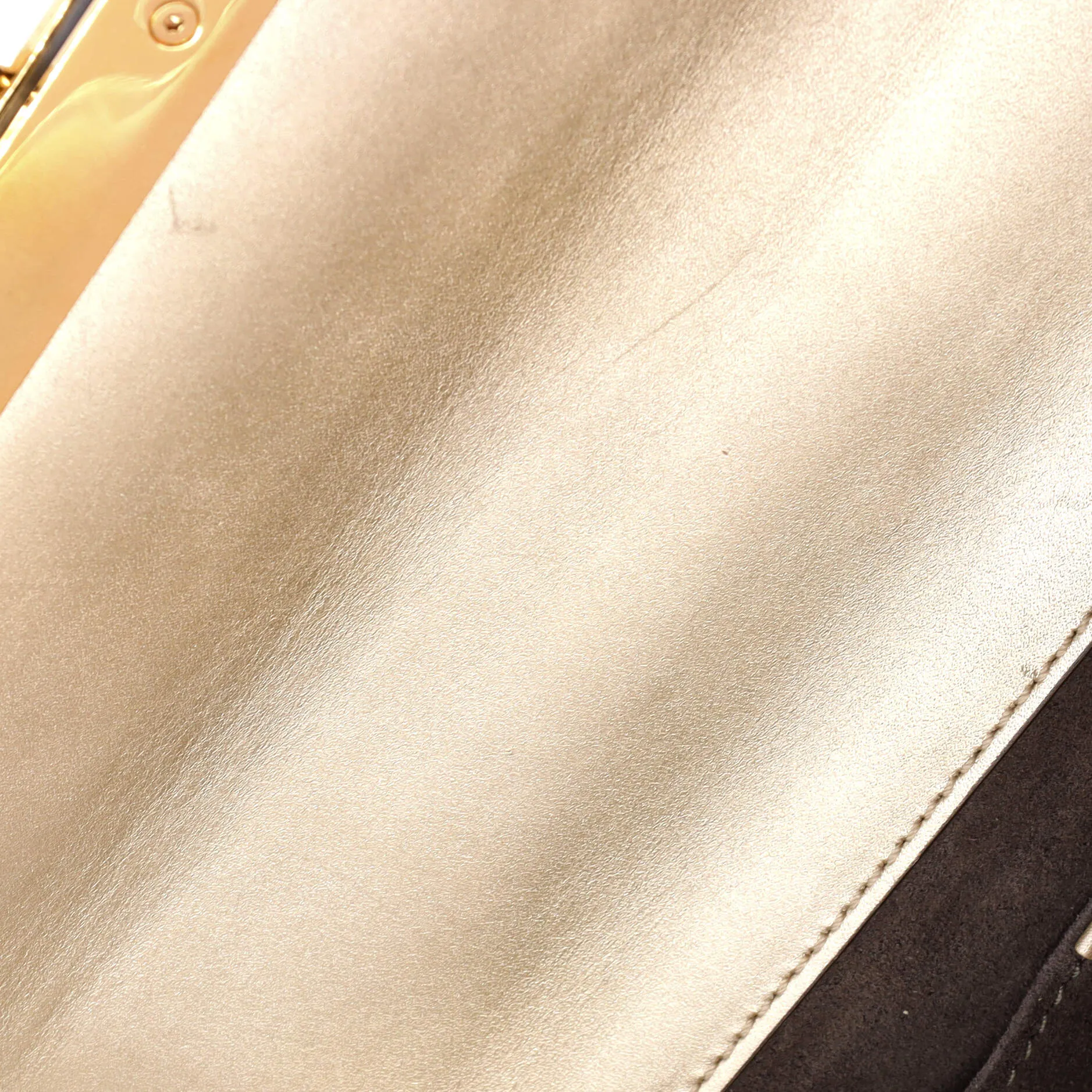 Padlock Shoulder Bag Textured Metallic Leather Small