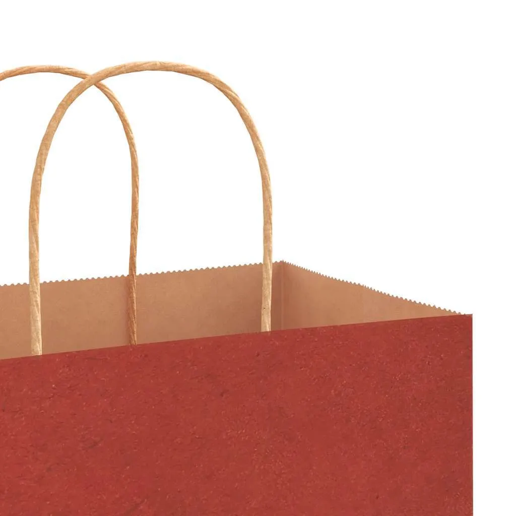 Paper Bags 250 pcs with Handles Red 26x12x35 cm