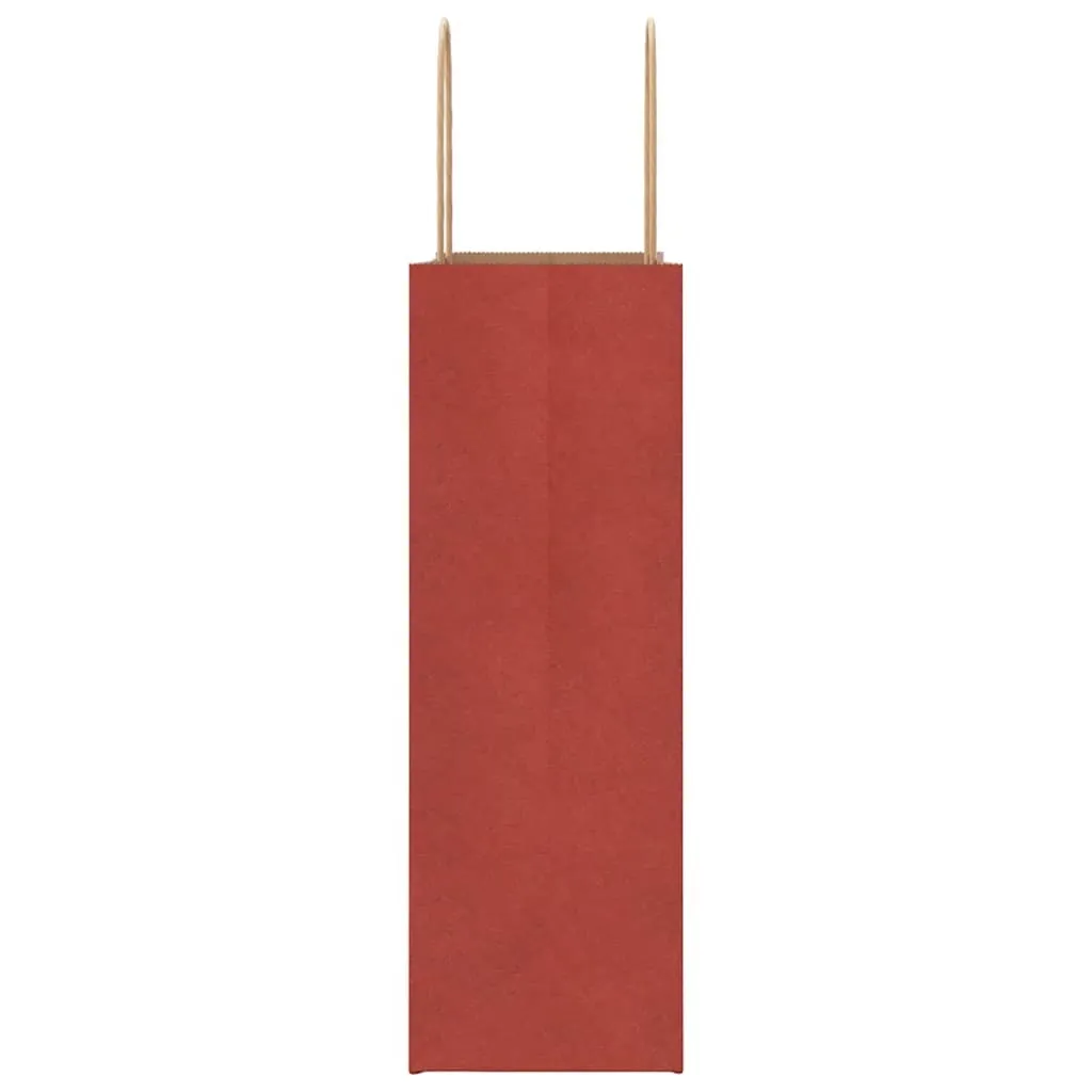 Paper Bags 250 pcs with Handles Red 26x12x35 cm