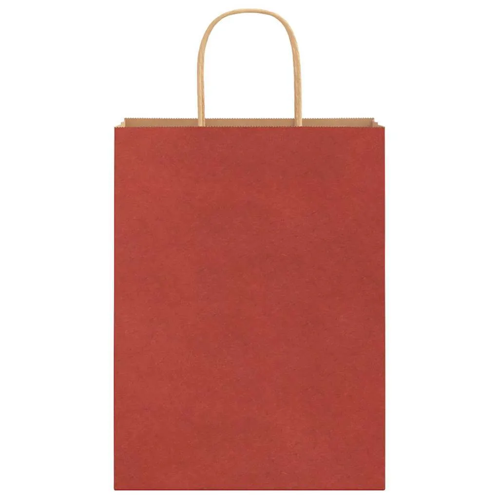 Paper Bags 250 pcs with Handles Red 26x12x35 cm
