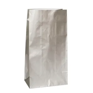 Paper Party Bags - Metallic Silver 10pk