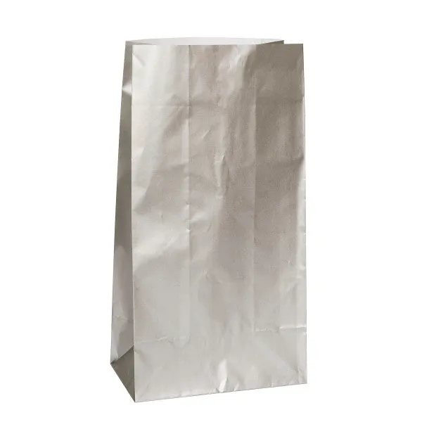 Paper Party Bags - Metallic Silver 10pk