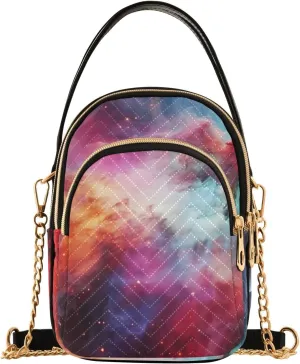 Parrots and Tropical Flowers Women's Crossbody Bags, Casual Crossbody Purse Gold Chain Crossbody Bag