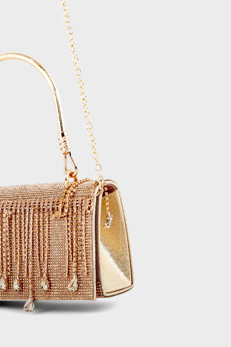 Party Wear Clutch BH0119-Golden