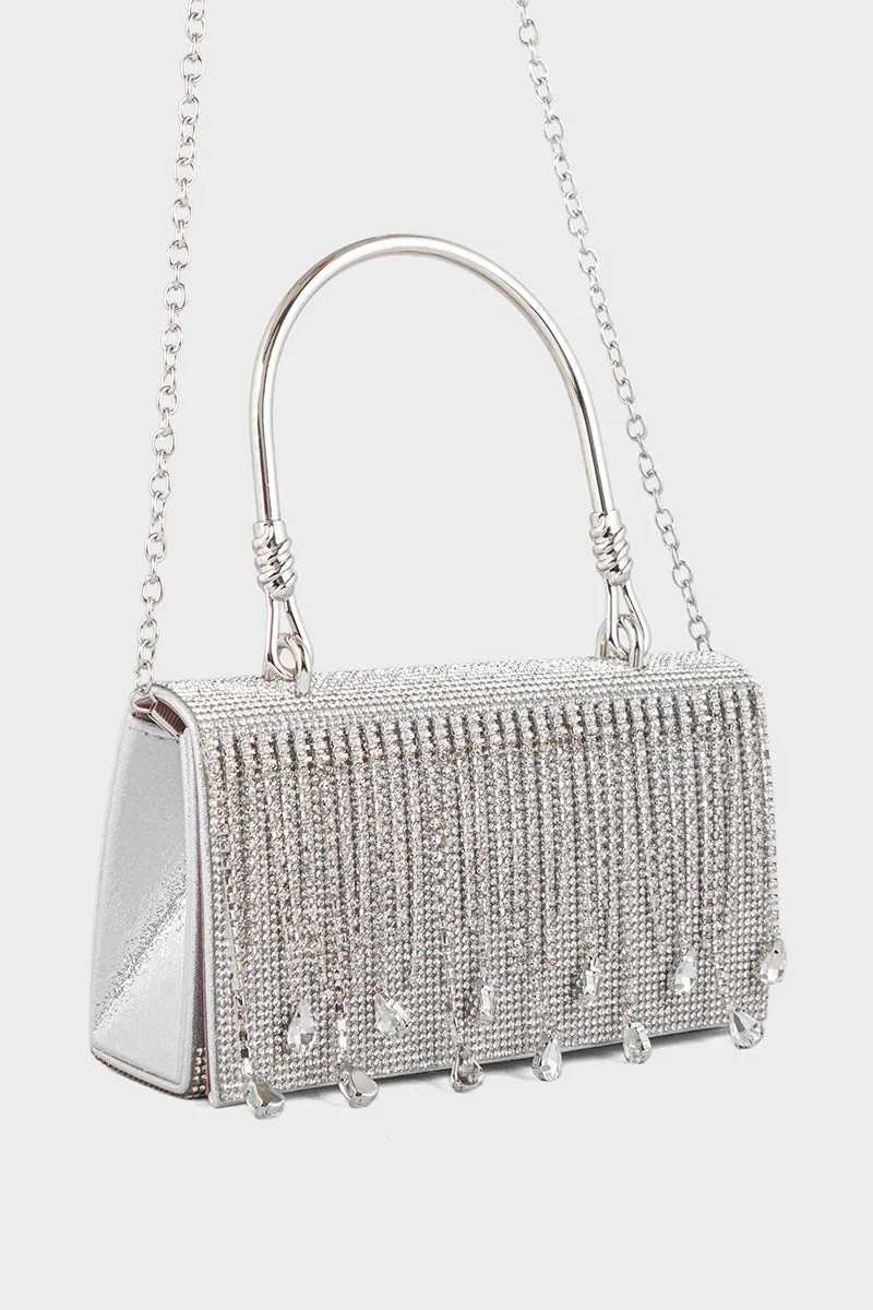 Party Wear Clutch BH0119-Gun Metallic