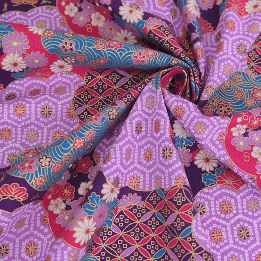 Patterned Clouds Fusion - Purple (Length) 1＝0.25yard
