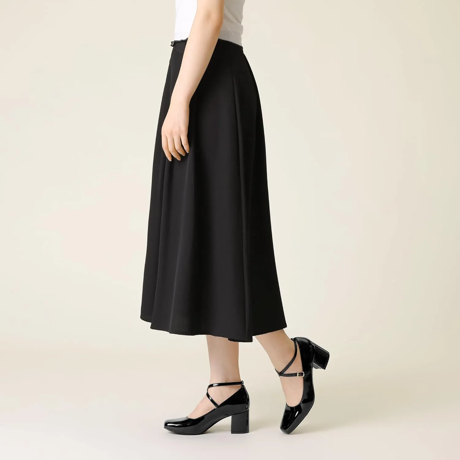 Perphy Mary Jane Square Toe Heels Block Heel Pumps for Women