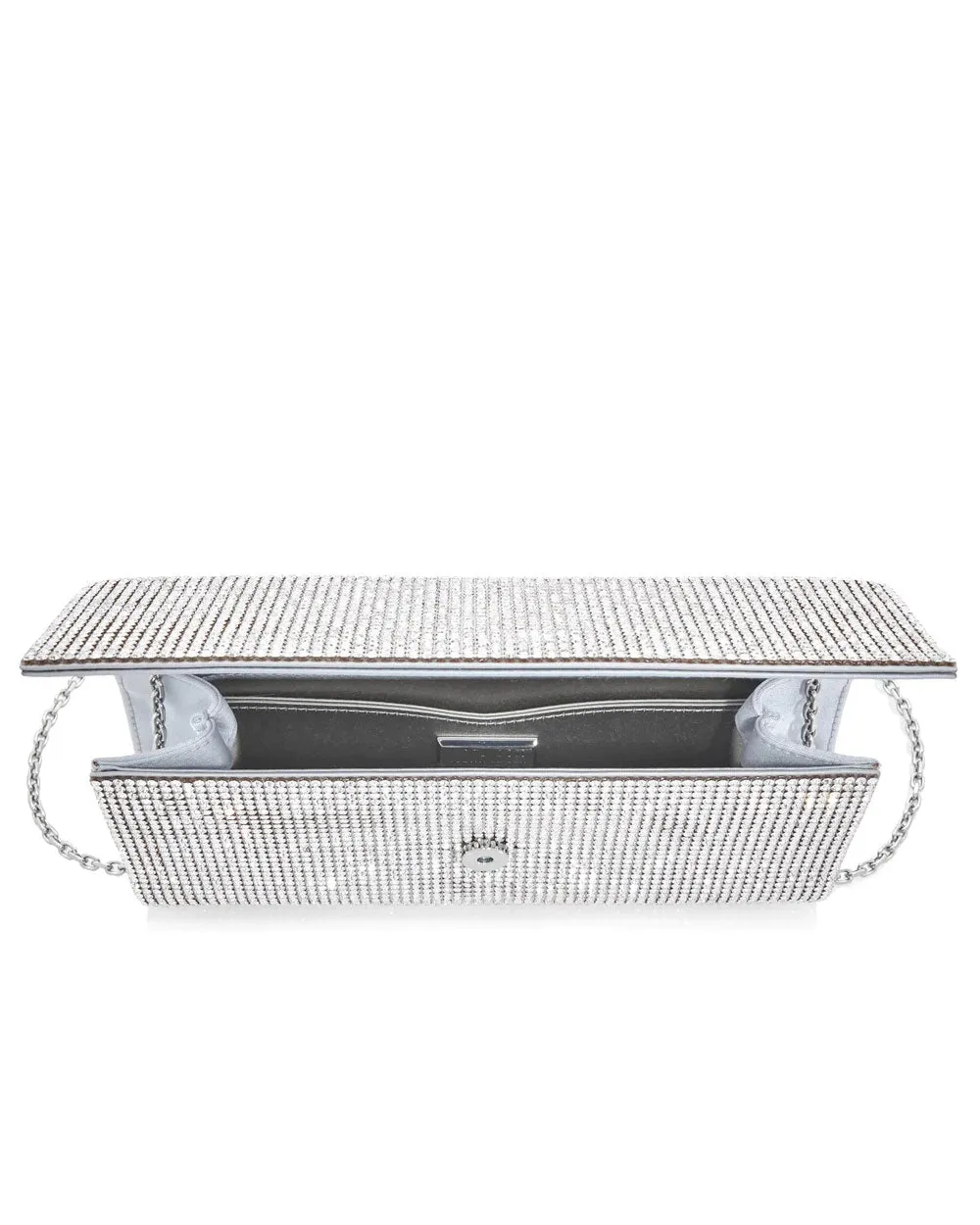 Perry Crystal Clutch in Silver