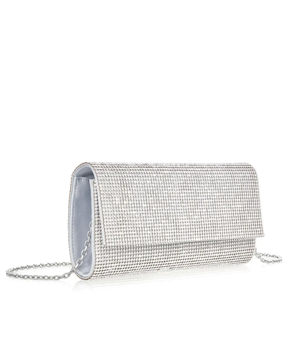 Perry Crystal Clutch in Silver
