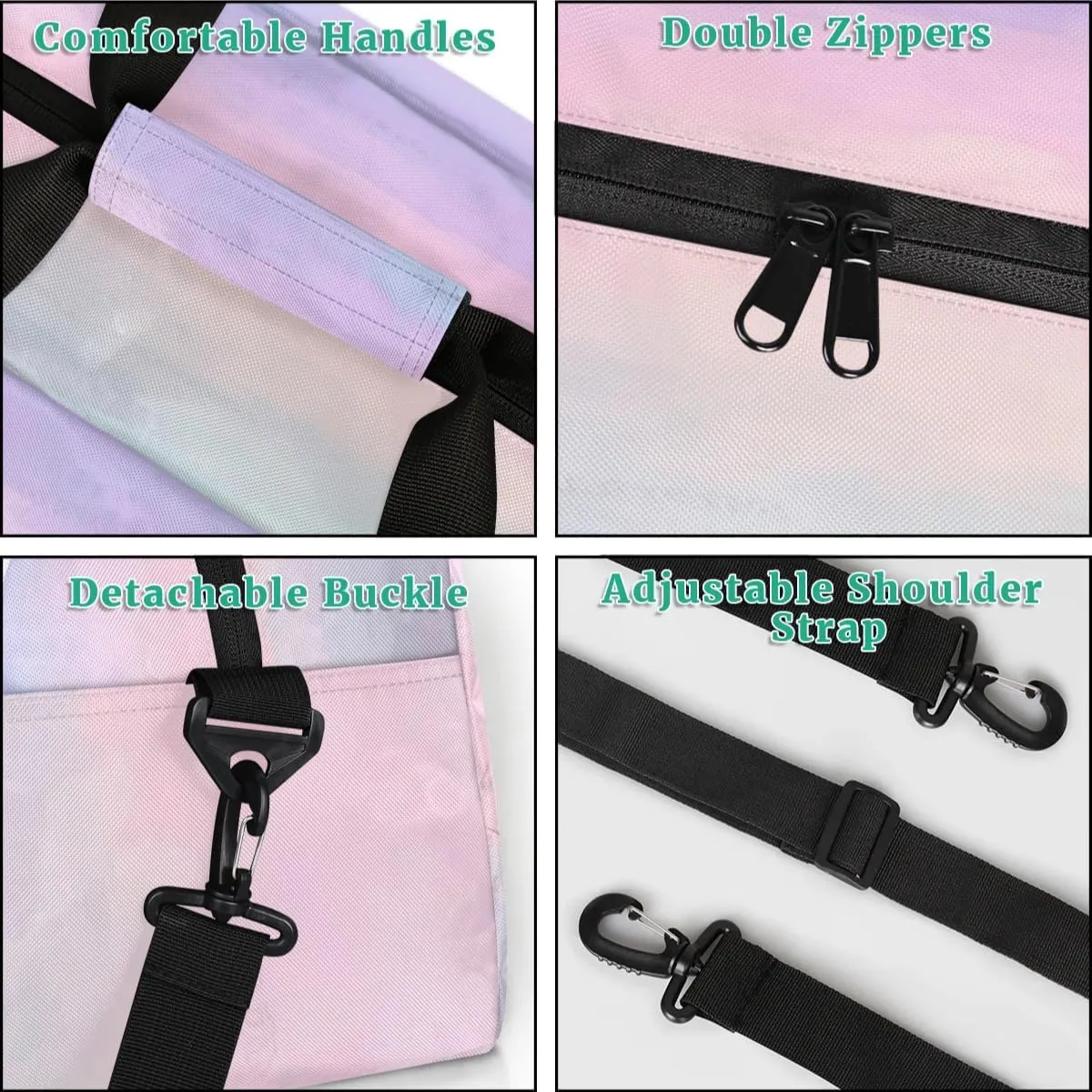 Personalised Cheer Sports Bags, Custom Cheerleader Silhouette Gym Duffle Bag Cheerleading Bags Travel Duffel Bag, Overnight Weekender Bags, Colourful Prints