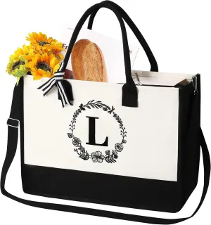 personalized bags for women,Tote Bag For Women,Initial Tote Bag For Women With Zipper