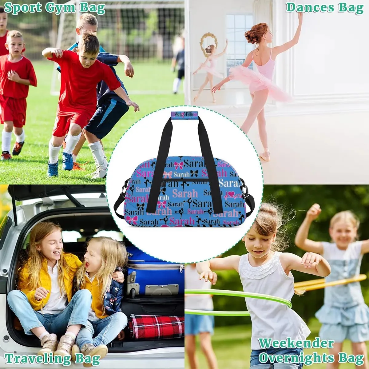 Personalized Cheer Duffle Bags, Custom Cheerleading Gym Bag for Women, Cheer Duffel Bag with Name Overnight Weekender Bags Customized Gifts for Cheerleaders (Blue)