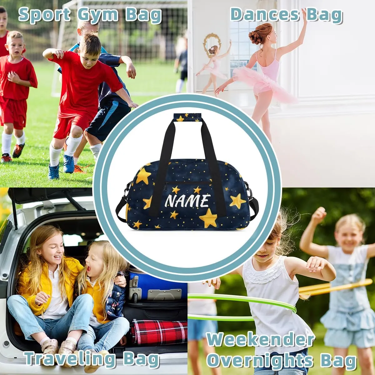 Personalized Custom Gym Bag for Women Men Carry on Shape Stars Travel Duffel Tote Fantasy Universe Overnight Workout Weekender Bag