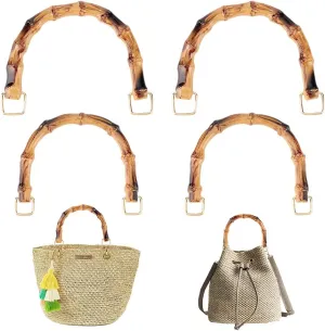 PH PandaHall 4pcs Purse Handles Plastic Bag Handles 2 Sizes U-Shape Bag Handle Replacement Handbag Handle Purse Strap with Alloy Clasp for Bag Making Shoulder Bag Crochet Bag