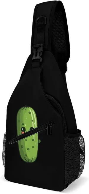 Pickle Cucumbers Sling Bags Travel Crossbody Shoulder Bag Small Chest Bag Hiking Backpack for Women Men