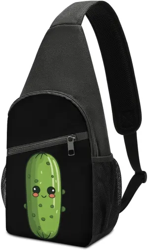 Pickle Cucumbers Small Sling Bag Crossbody Bags Casual Chest Bag Daypack for Travel Sports Hiking