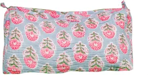 Pieces Indian Handmade Cotton Quilted Handmade Floral Hand Block Print Toiletry Bag,Cosmetic Pouch Bag Makeup Bag For Women (1, Gray), 85485