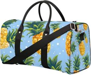 Pineapple Fruit Travel Duffel bag for Men Women Weekender Overnight Bag Gym Bag Carry On Luggage Bags for Yoga Workout Sports