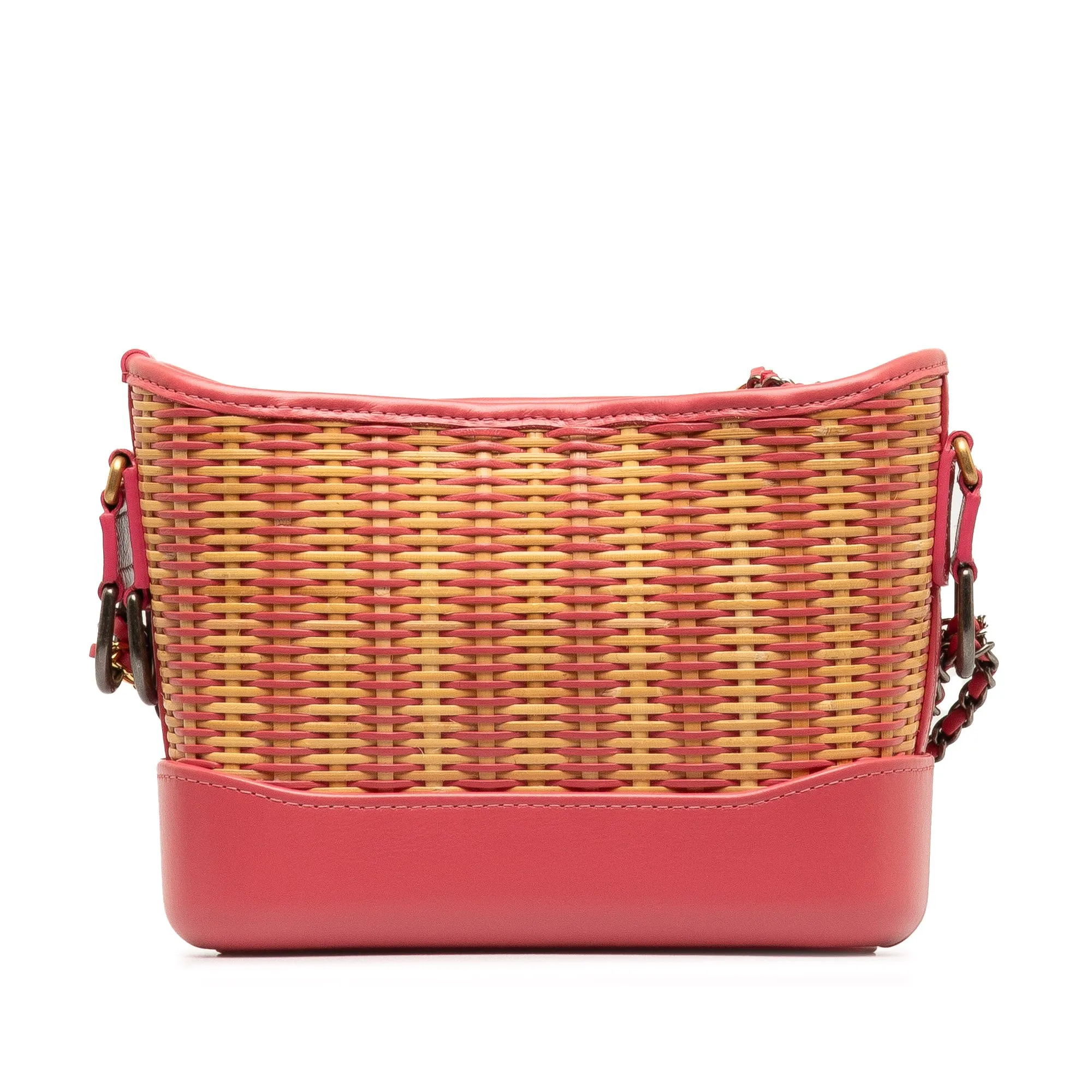 Pink Chanel Small Rattan Gabrielle Crossbody