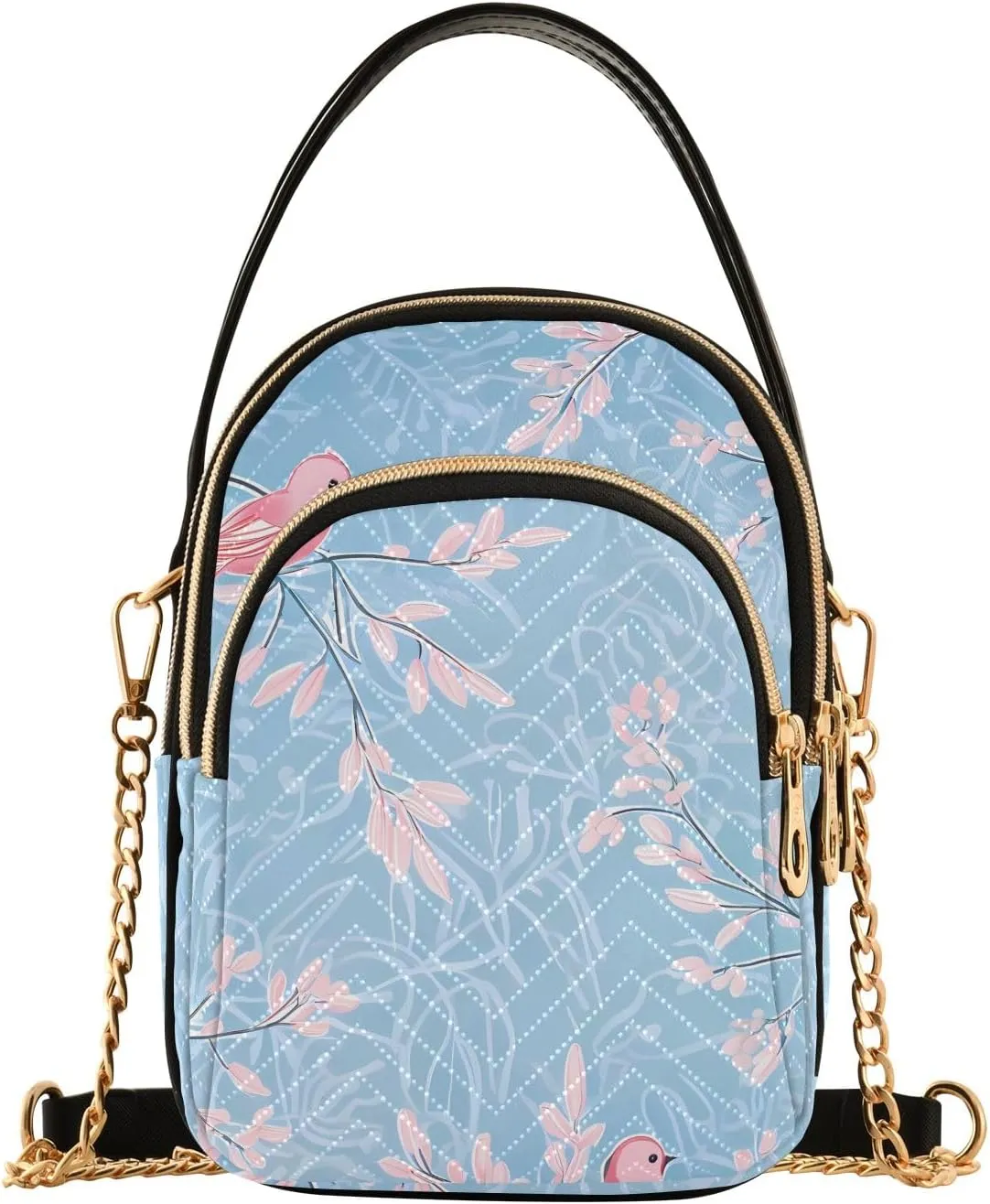Pinkbirds Lightblue Small Handbag Crossbody Bag for Women Quilted Bags Shoulder Purse Phone Wallet Chain Bag