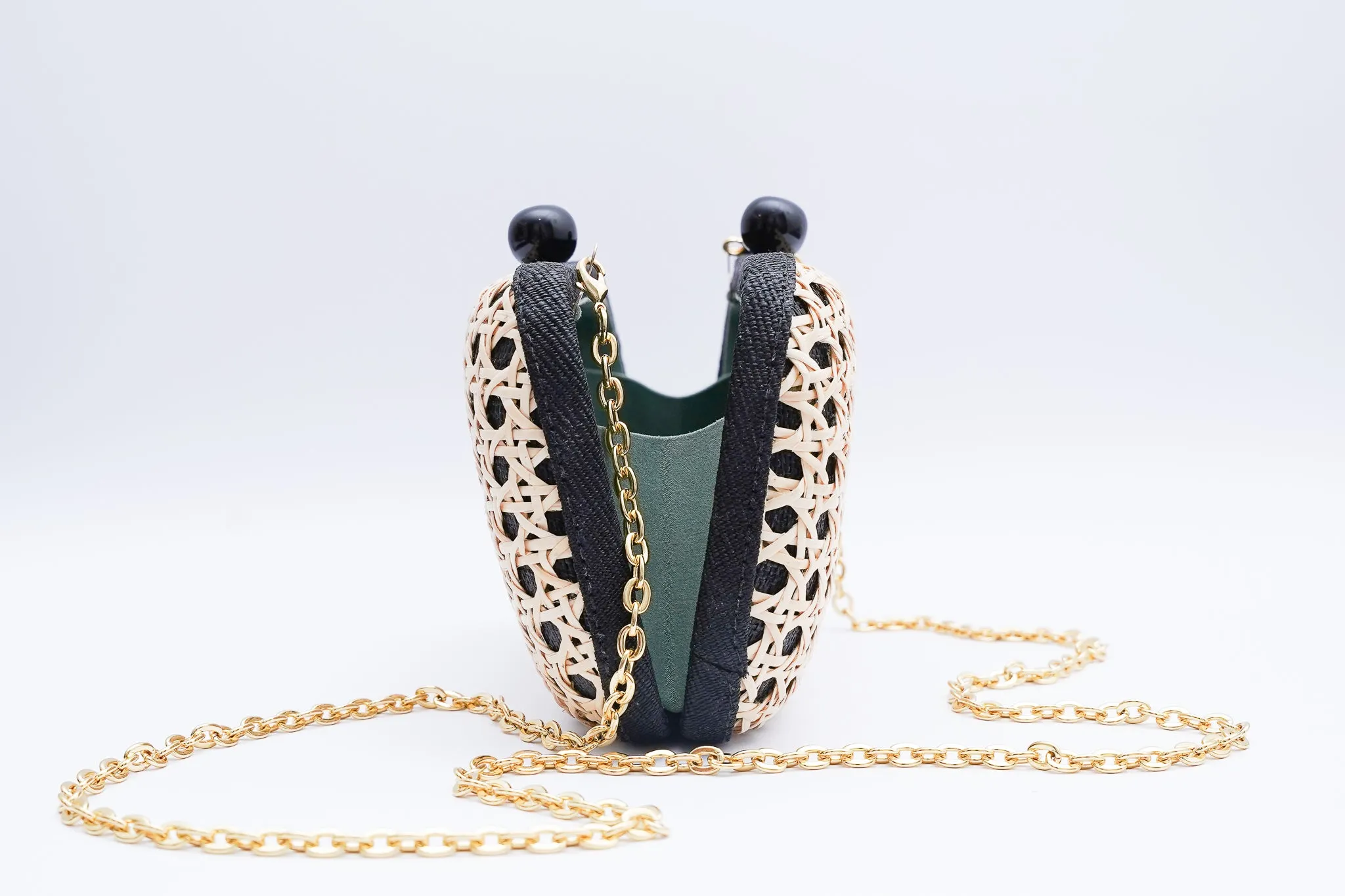 Plumeria Rectangular Clutch - Black