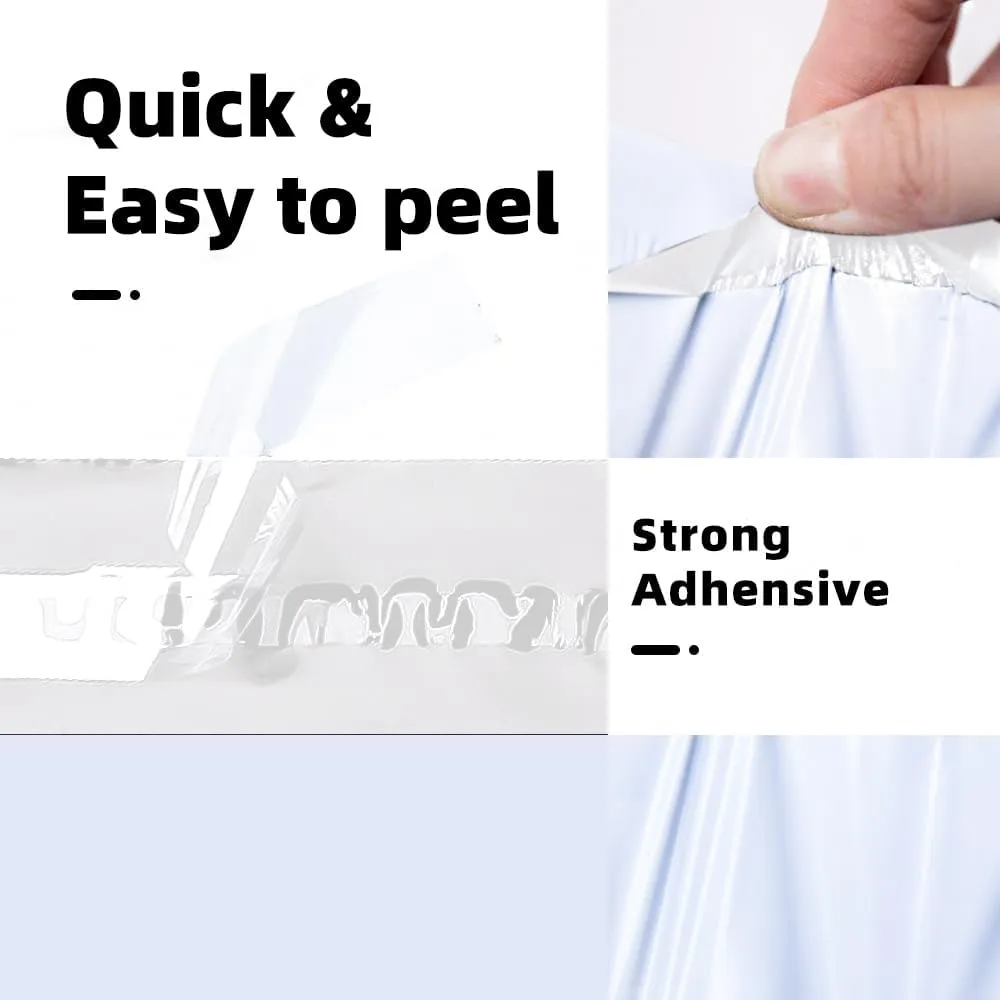 POLYSELLS 50 pcs 19x24 Inches White x Silver Poly Mailers Shipping Envelopes, Strong Adhesive Sealing, Waterproof, and Tear-resistant Postal Mailing Bags for Clothing, Books, and Accessories