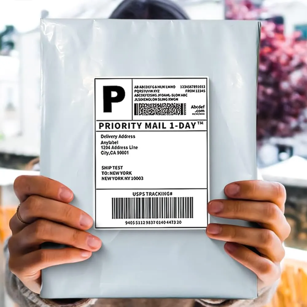POLYSELLS 50 pcs 19x24 Inches White x Silver Poly Mailers Shipping Envelopes, Strong Adhesive Sealing, Waterproof, and Tear-resistant Postal Mailing Bags for Clothing, Books, and Accessories