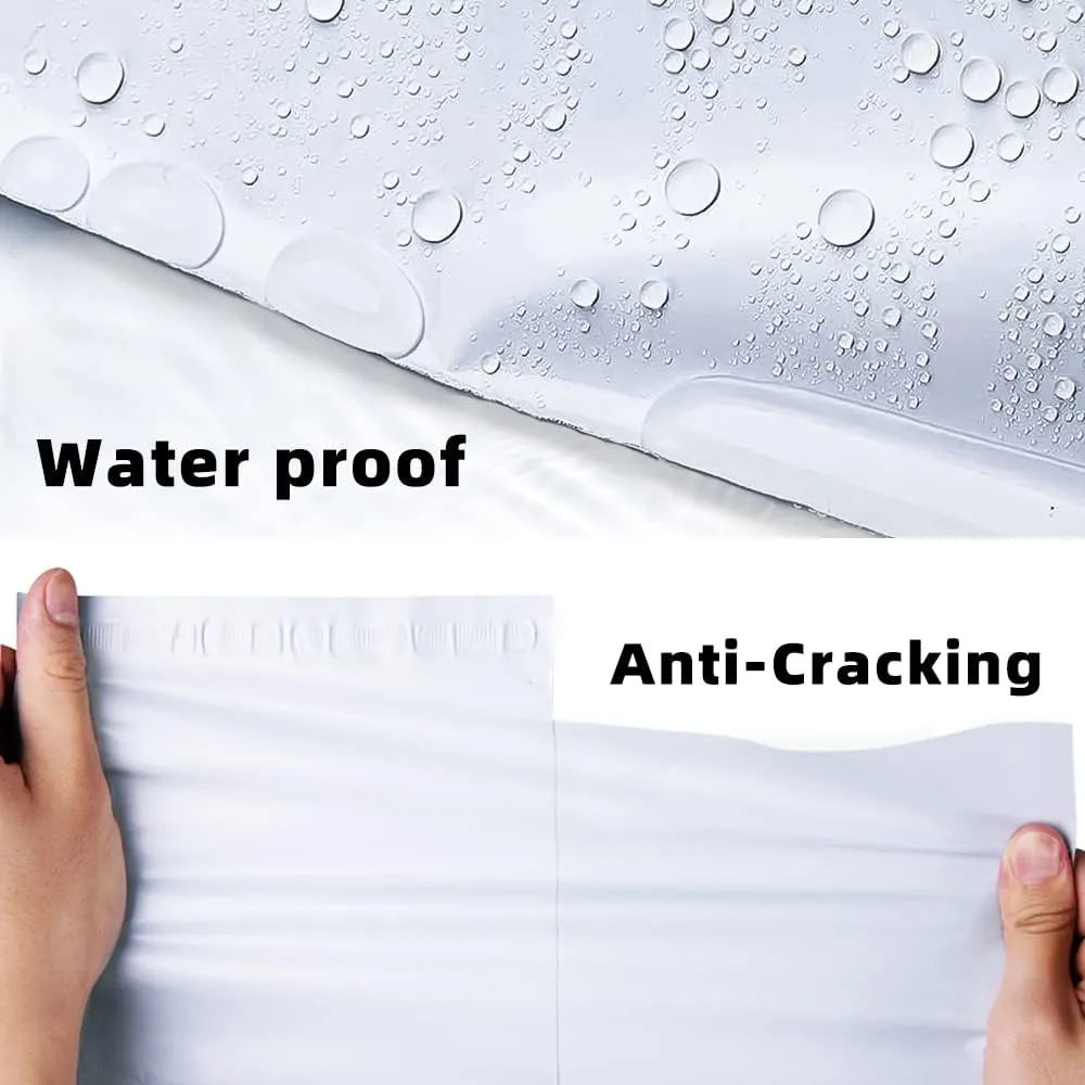 POLYSELLS 50 pcs 19x24 Inches White x Silver Poly Mailers Shipping Envelopes, Strong Adhesive Sealing, Waterproof, and Tear-resistant Postal Mailing Bags for Clothing, Books, and Accessories
