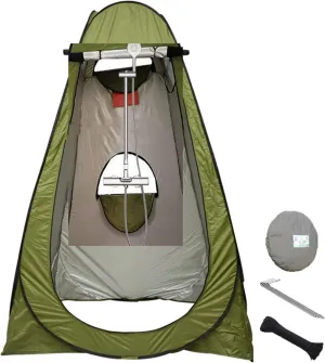 Portable Pop Up Privacy Shower Tent, Easy Setup Outdoor Beach Camping Hiking Portable Dressing Room, Mobile Toilet Stall, Instant Privacy Tents Sun Shelter Green One Size