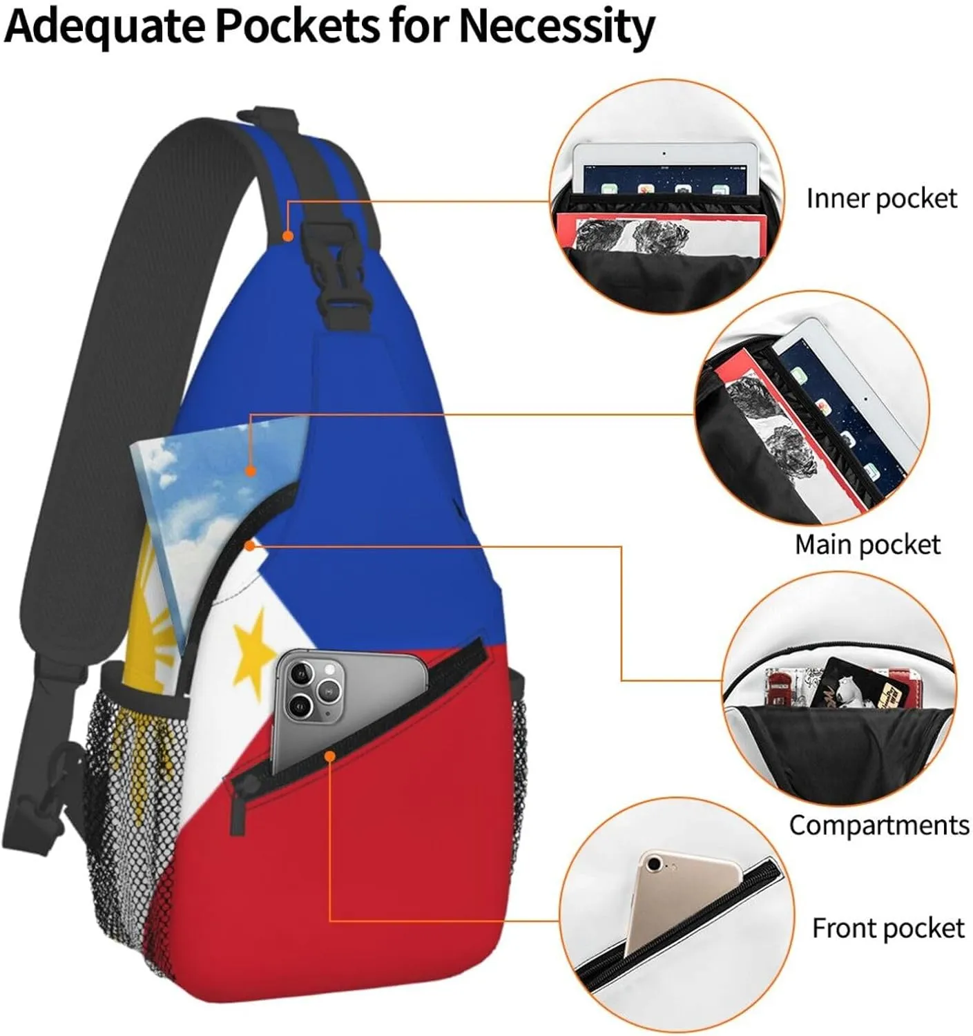 Portuguese flag Men's And Women's Small Crossbody Bags Chest Bags Daily Bags Are Suitable For Outdoor Hiking Trips
