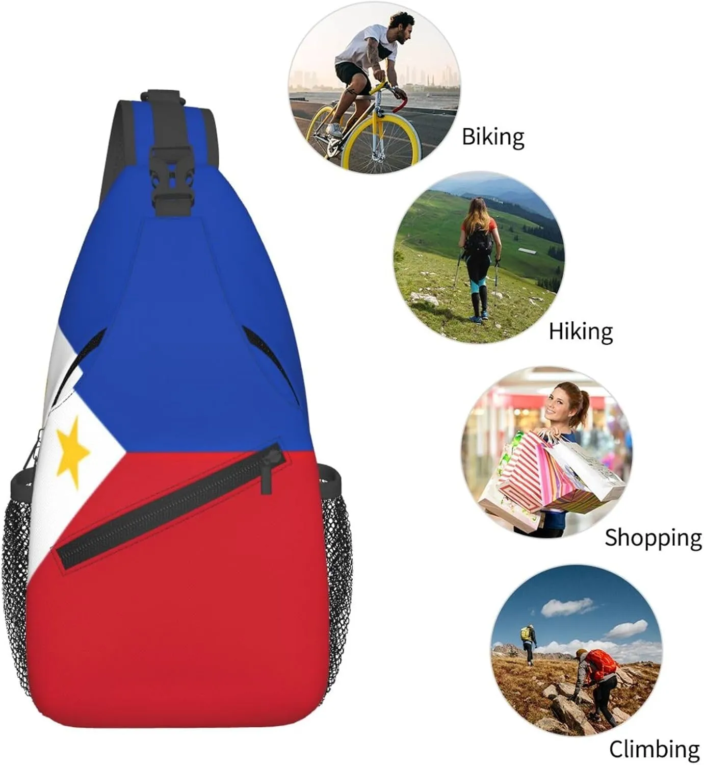 Portuguese flag Men's And Women's Small Crossbody Bags Chest Bags Daily Bags Are Suitable For Outdoor Hiking Trips