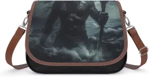 Poseidon Greek Mythology Trendy Crossbody Bags Purses for Women Casual Shoulder Handbags with Adjustable Wide Strap