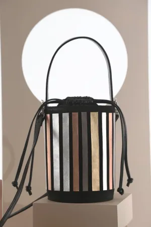 Pre-Order - Rainbow Bucket Leather Bag - Metallic Colors *
